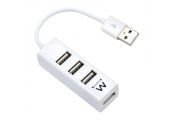 EWENT EW1122 MINI-HUB USB 4 PUERTOS BLANCO