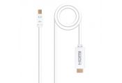 Nanocable Cable Conversor Mini DP/ HDMI 2 M Blanco