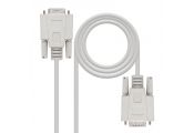 Nanocable Cable Serie RS232, DB9 M-H, Beige, 1.8m