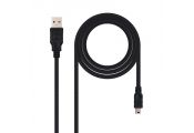 Nanocable Cable USB 2.0, A/M-Mini B/M, negro, 0.5m