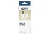 iggual cable USB-A/Lightning 100 cm blanco