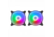 MARS GAMING MFDUO 12CM 2XFANRGB Ult-silent Black