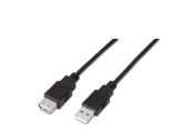 Aisens Cable USB 2.0 tipo A/M-A/H negro 1.0m