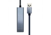 Aisens Conversor USB 3.0 Ethernet + 3 usb3.0 gris