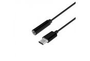 Aisens Conversor USB C/M-JACK 3.5/H negro 15cm