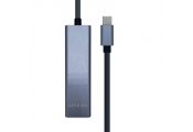 Aisens Conversor USB 3.1 Ethernet + 3 USB3.0 gris