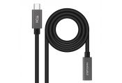 Nanocable Cable USB 3.2 Gen2 USB-C M/H 0,5 M Negro