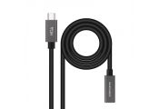 Nanocable Cable USB 3.2 Gen2 USB-C M/H 1 M Negro