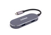 Nilox Mini dockstion usb-c HDMI, 5 EN 1, Plata