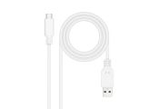 Nanocable Cable USB 2.0 3A USB-C-M/M 2M Blanco
