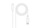 Nanocable Cable USB 2.0 3A USB-C-M/M 3M Blanco