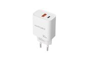 Nanocable Cargador USB-C/PD+USB-A/QC 30W Blanco