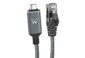 EWENT Cable USB-C 3.1 A RJ45 CAT6 FTP, 1Gbps, 2m