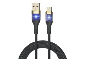 iggual Cable USB-A a tipo C 3A 100 cm trenzado LED