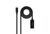 Nanocable Conversor USB-C/M-HDMI/M, Negro, 5 m