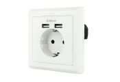 Nanocable Base de enchufe pared schuko+2USB 2.4A