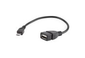 Gembird Cable USB 2.0 OTG Micro B/M - A/H 15 cm Ne