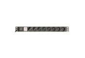 Gembird PDU, 8 tomas Schuko, 1U, 16A, cable de 3 m