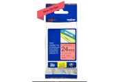 Brother TZe451 cinta laminada 24mm Negro/Rojo 8m