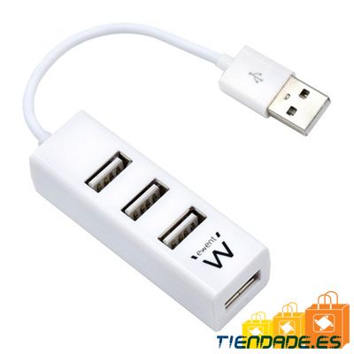 EWENT EW1122 MINI-HUB USB 4 PUERTOS BLANCO