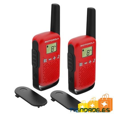 MOTOROLA T42 Walkie Talkie 4Km 16CH Rojo Duo