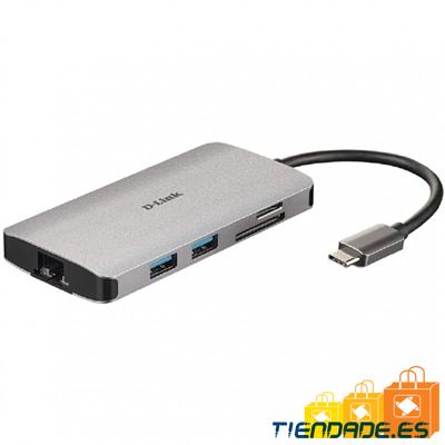 D-Link DUB-M810 Hub USB-C 8 en 1 HDMI/Eth/CardRead