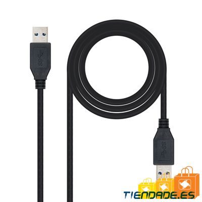 Nanocable Cable USB 3.0, tipo A/M-A/M, Negro, 1m