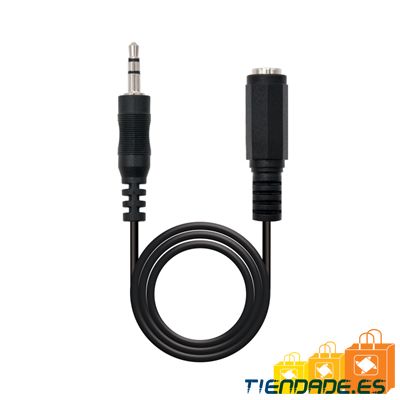 Nanocable Cable Audio, Jack 3.5/M-H, Negro, 3 M