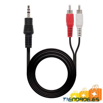 Nanocable Cable Audio, Jack 3.5/M-2xRCA/M 1,5 M