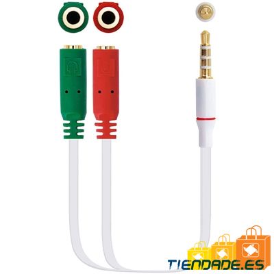 Nanocable Cable Audio Jack 3.5/H 2xJack 3.5/M 20cm