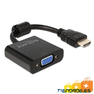 Delock Adaptador HDMI-A 19 pines Macho a VGA Negro