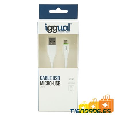 iggual cable USB-A/micro-USB 100 cm blanco