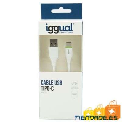 iggual cable USB-A/USB-C 100 cm blanco