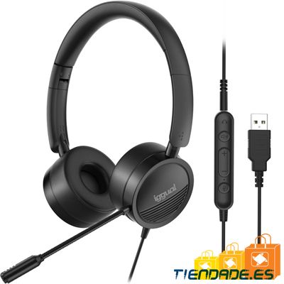 iggual Auriculares con micro Dual Tech USB/3,5 mm