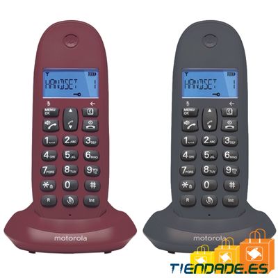 MOTOROLA C1002 LB+ Telefono DECT DUO Gris-Granate