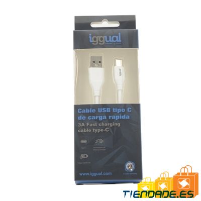 iggual Cable USB-A/USB-C 100 cm blanco Q3.0 3A