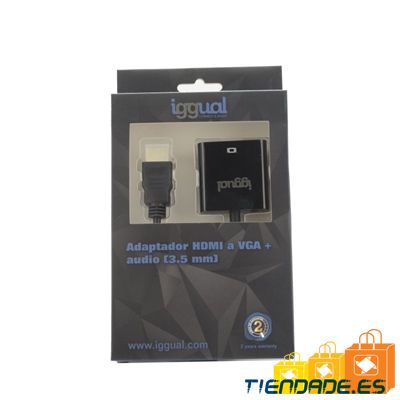 iggual Adaptador HDMI a VGA + audio (3.5 mm)