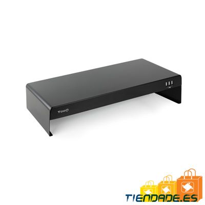 Tooq Soporte elevador monitor/porttil 3xUSB negro