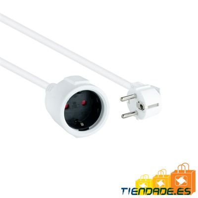 Nanocable Cable Alim. Alargador schuko blanco 5 M