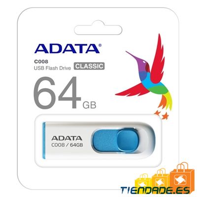 ADATA Lapiz Usb C008 64GB USB 2.0 Blanco/Azul