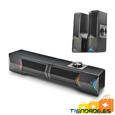 NGS Barra de sonido Gaming 2.0 12W LUCES RGB