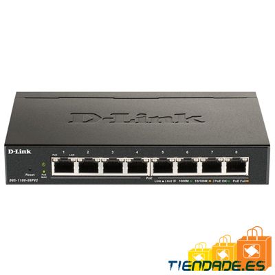 D-Link DGS-1100-08PV2/E 8xGb PoE Switch (64W)