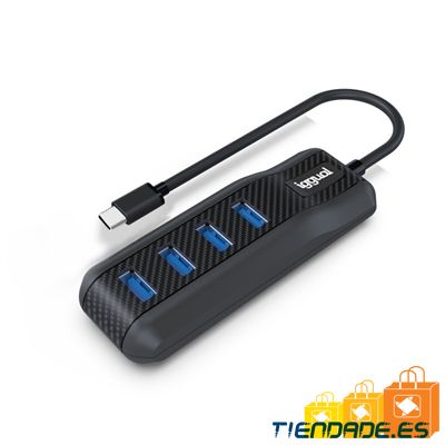 iggual Hub tipo C x 4 puertos USB 3.1 CARBON