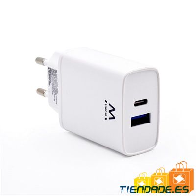 EWENT Cargador rapido Q3 20w Usb-C y Usb-A