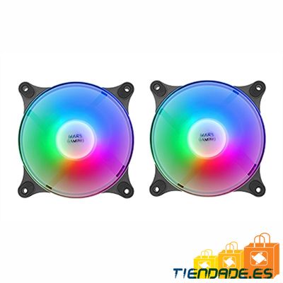 MARS GAMING MFDUO 12CM 2XFANRGB Ult-silent Black