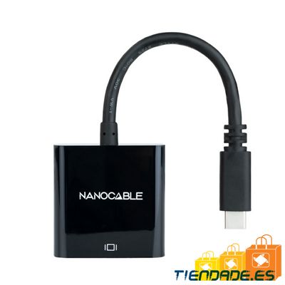 Nanocable Conversor USB-C/M a HDMI/H Negro 15cm