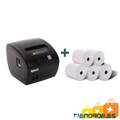 iggual Kit impresora trmica TP7001 + 5 rollos