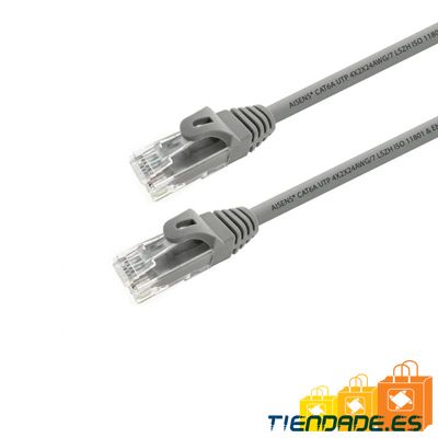 Aisens Latiguillo RJ45 LSZH CAT.6A UTP gris 25cm