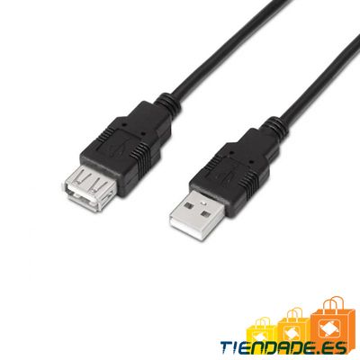 Aisens Cable USB 2.0 Tipo A/M-A/H negro 1.8m