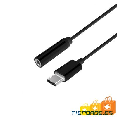 Aisens Conversor USB C/M-JACK 3.5/H negro 15cm